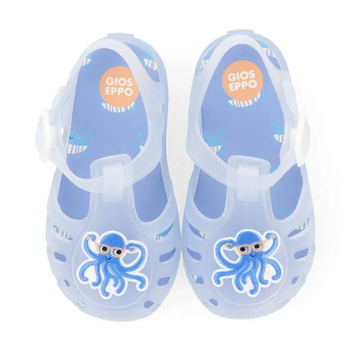 Acoua babies blue jelly sandals with octopus design