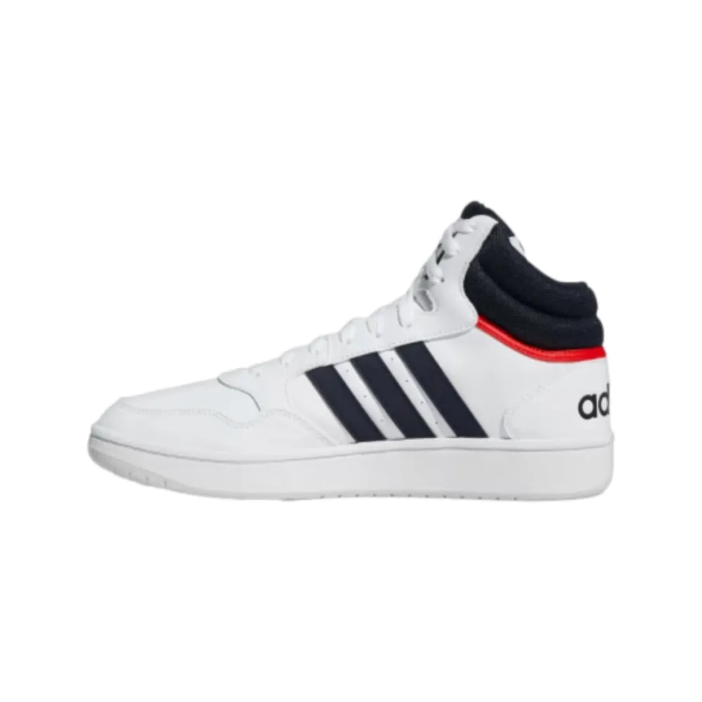 Adidas Men's Hoops 3.0 Mid Classic Vintage Basketball Shoe (White/Legend Ink/Vivid Red)