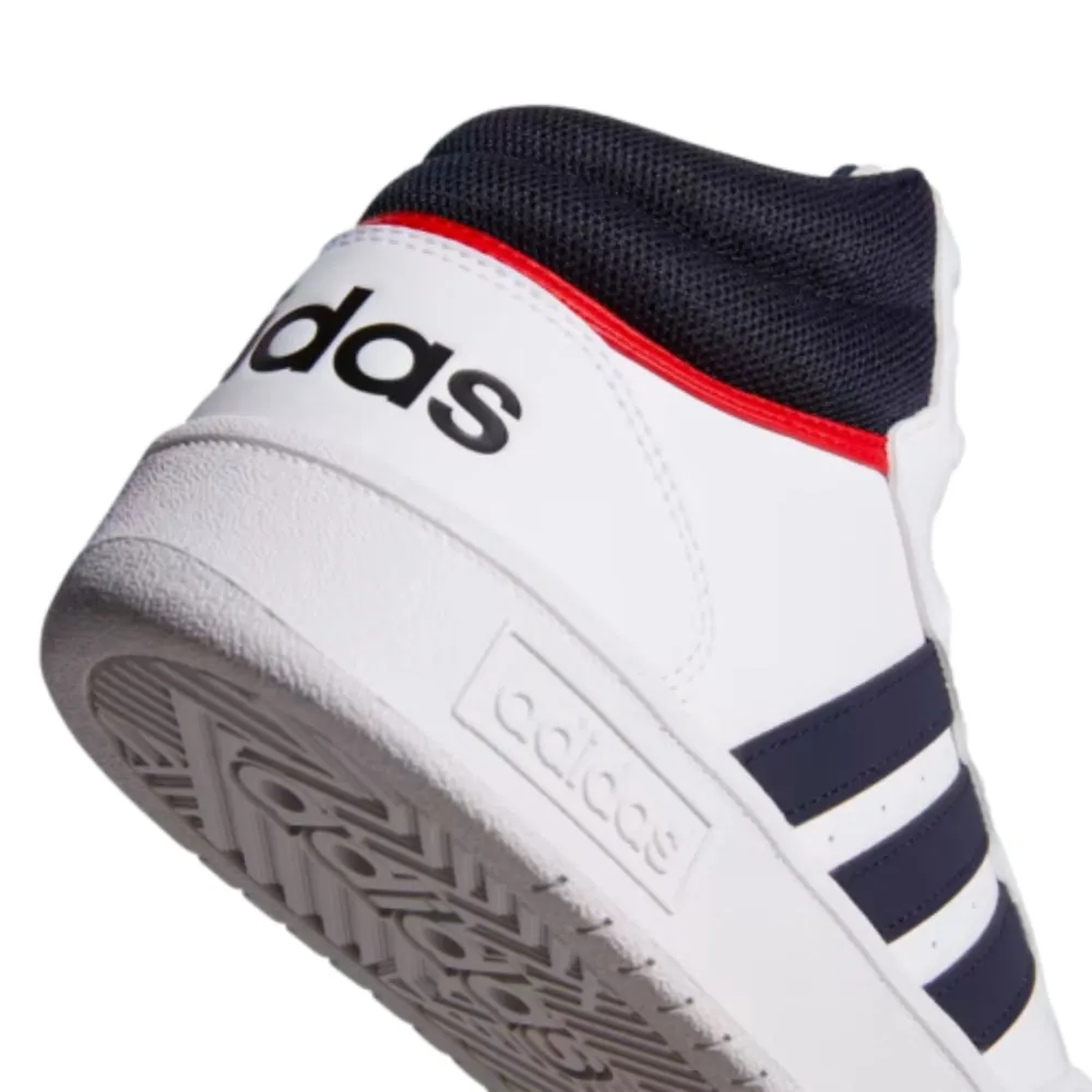 Adidas Men's Hoops 3.0 Mid Classic Vintage Basketball Shoe (White/Legend Ink/Vivid Red)