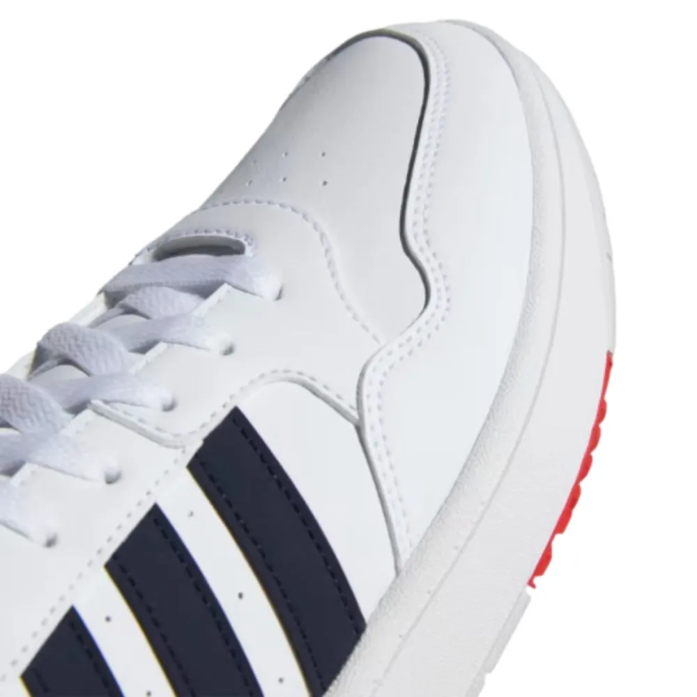 Adidas Men's Hoops 3.0 Mid Classic Vintage Basketball Shoe (White/Legend Ink/Vivid Red)