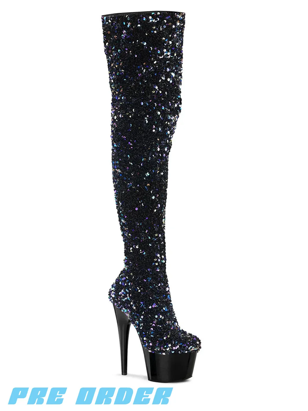 ADORE-3020 - BLACK MULTI SEQUINS  PRE ORDER 