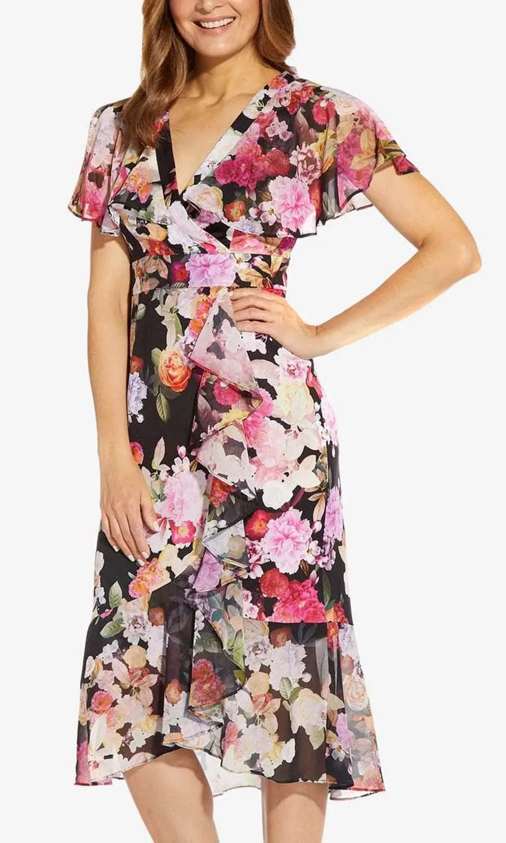 Adrianna Papell AP1D104615 - Floral Chiffon Long Dress