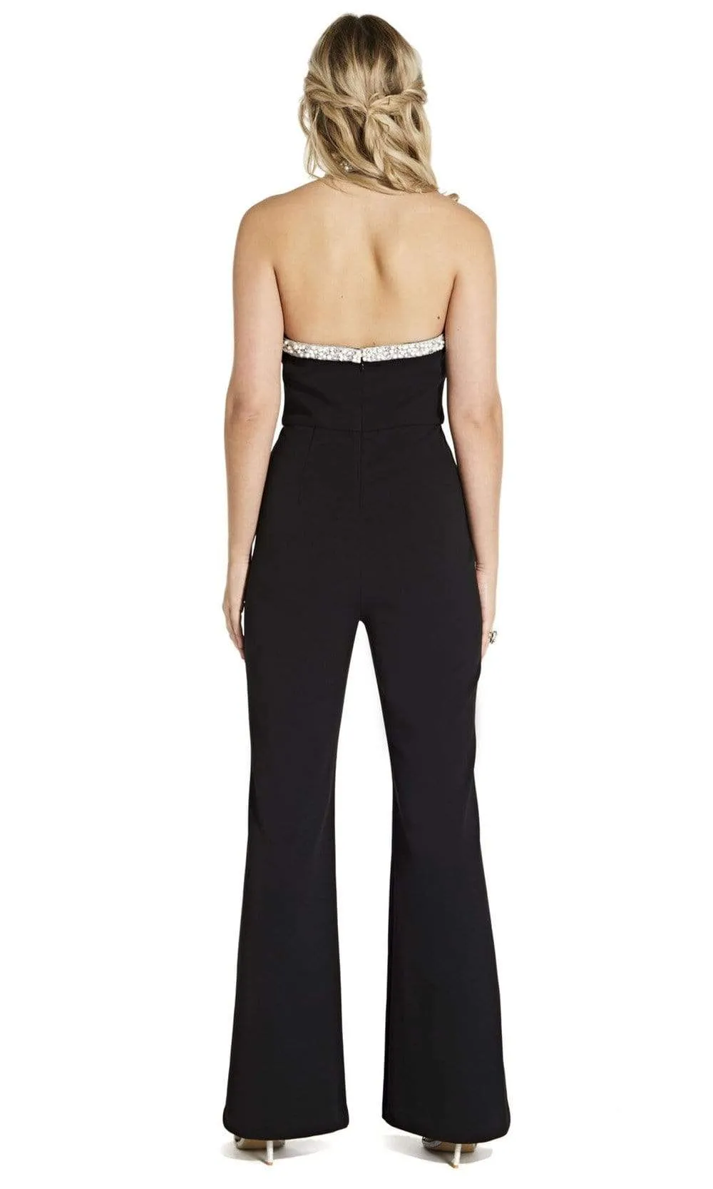 Adrianna Papell - AP1E204372 Pearl Beaded High Halter Jumpsuit