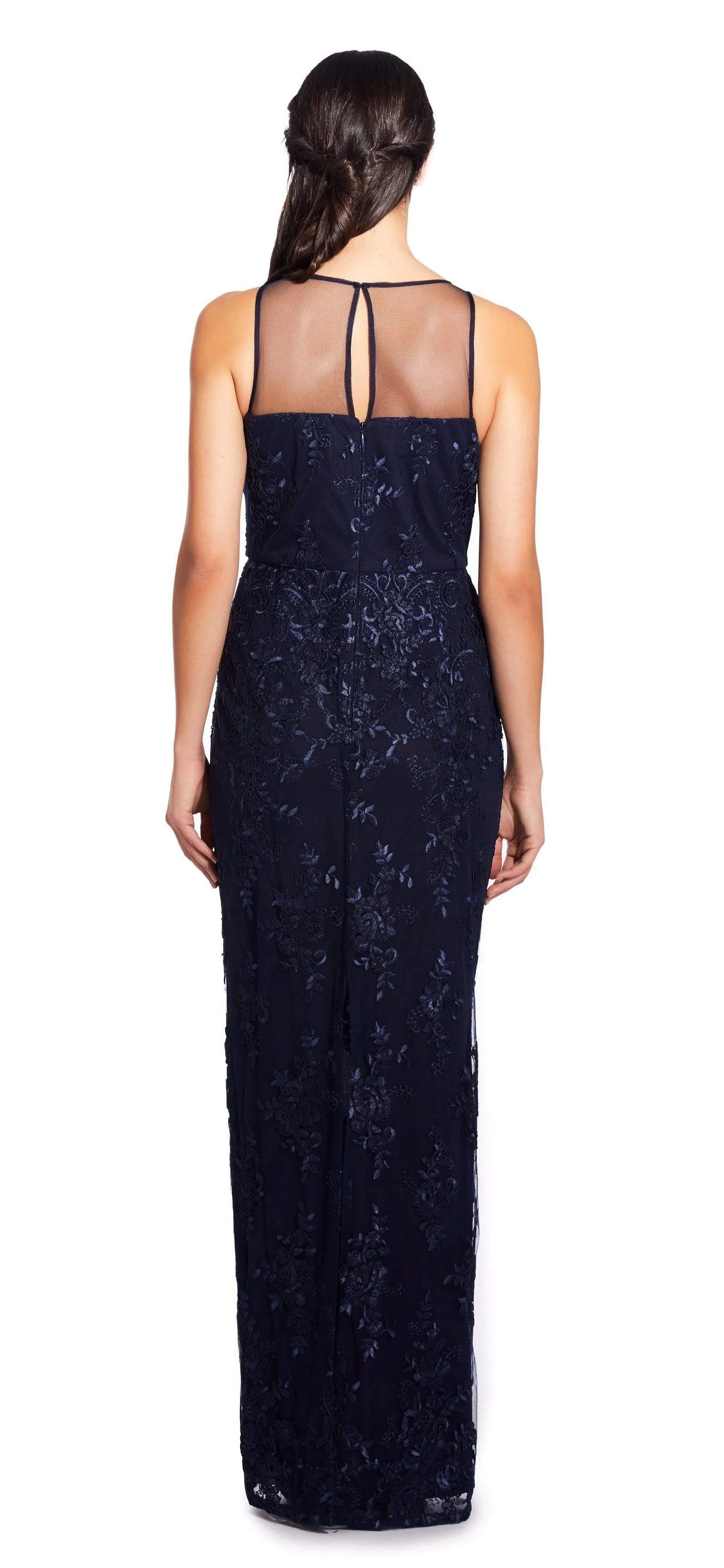 Adrianna Papell - AP1E204699 Embroidered Illusion Sheath Dress