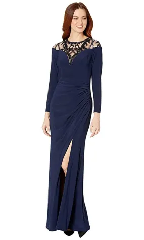 Adrianna Papell - AP1E206953 Embellished Long Sleeve Sheath Dress