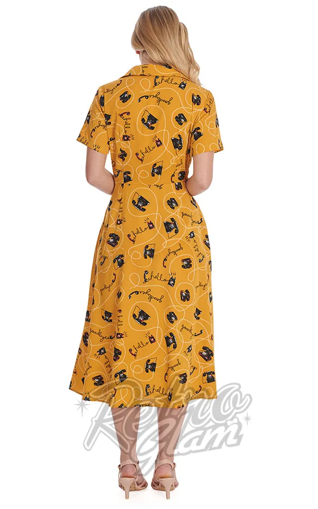 Banned Call Me Dress in Mustard - XL,2XL left only