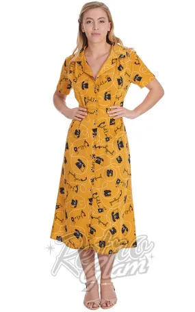 Banned Call Me Dress in Mustard - XL,2XL left only