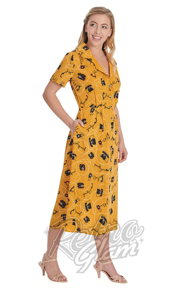 Banned Call Me Dress in Mustard - XL,2XL left only