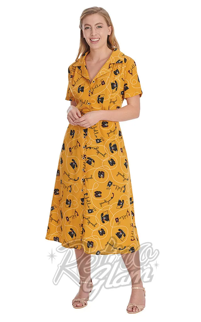 Banned Call Me Dress in Mustard - XL,2XL left only