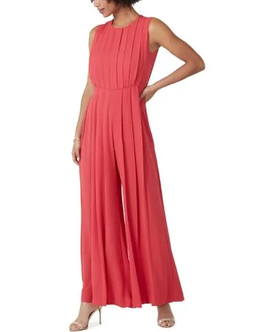 Bcbgmaxazria Womens Pleated Flowy Jumpsuit