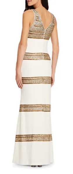 Beaded Long Ivory Dress