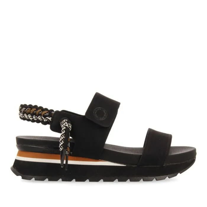 BLACK SPORTS SANDALS WITH MULTICOLOR REAR DETAIL FOR WOMEN AUSTELL