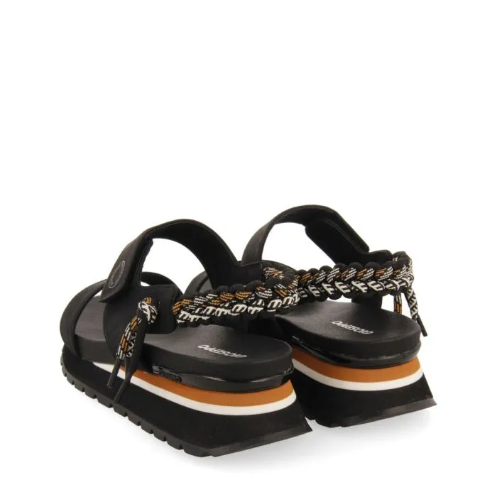 BLACK SPORTS SANDALS WITH MULTICOLOR REAR DETAIL FOR WOMEN AUSTELL