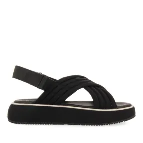 BLACK SPORTS SANDALS WITH PLATFORM FOR WOMEN BRYHER