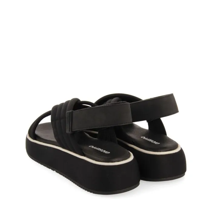 BLACK SPORTS SANDALS WITH PLATFORM FOR WOMEN BRYHER