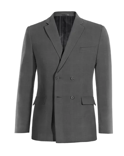  Blazer cruzada gris de Lana pura super 100s