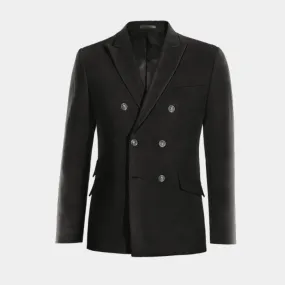  Blazer cruzada negro rojizo solapa en pico de entretiempo