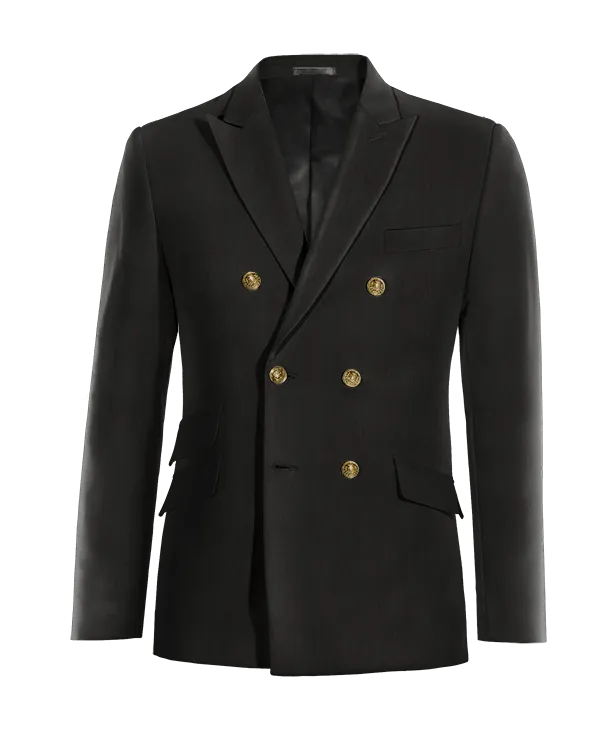  Blazer cruzada negro rojizo solapa en pico de entretiempo