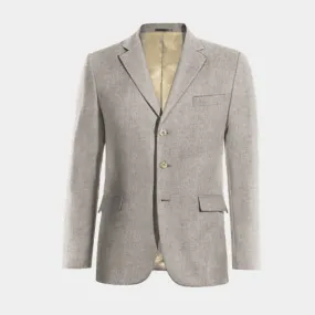  Blazer gris de donegal tweed esencial de 3 botones