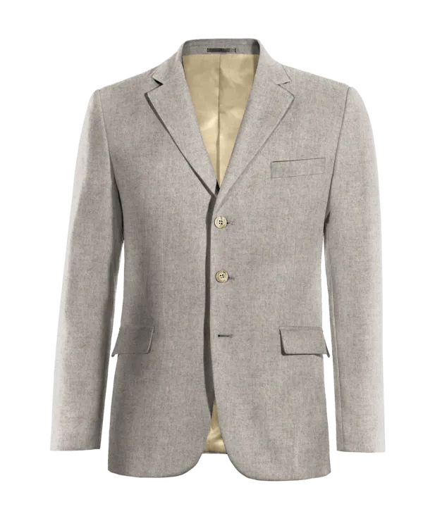  Blazer gris de donegal tweed esencial de 3 botones