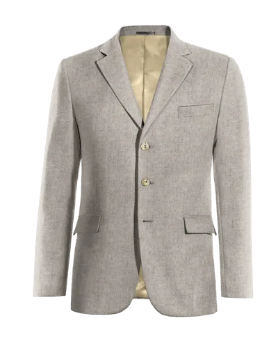  Blazer gris de donegal tweed esencial de 3 botones