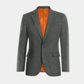  Blazer gris oscuro de tweed pata de gallo solapa ancha