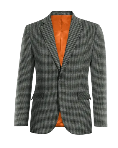  Blazer gris oscuro de tweed pata de gallo solapa ancha