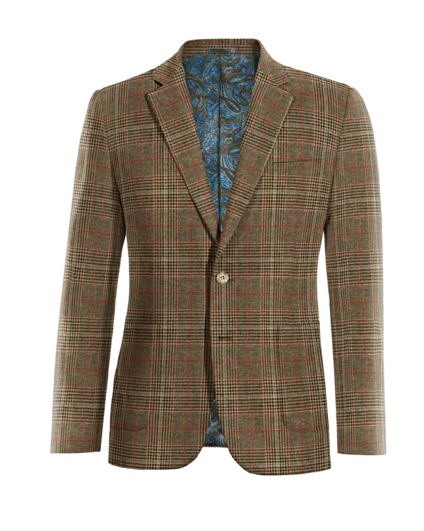  Blazer marrón de tweed príncipe de gales edición limitada