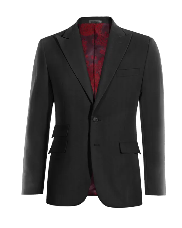  Blazer negro Ónix solapa en pico slim fit