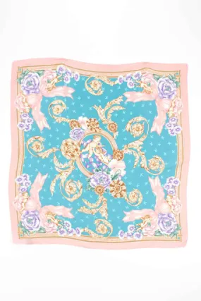 Bob Mackie Cherubs Vintage Silk Scarf