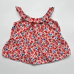 Bonpoint Red And Blue Heart Motif Top: 4 Years