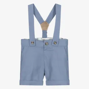 Boys Blue Cotton & Linen Shorts