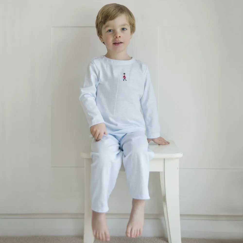 Boys Blue Pima Cotton Pyjamas 