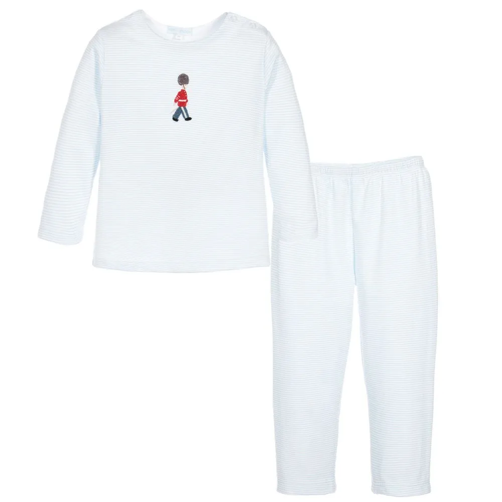 Boys Blue Pima Cotton Pyjamas 