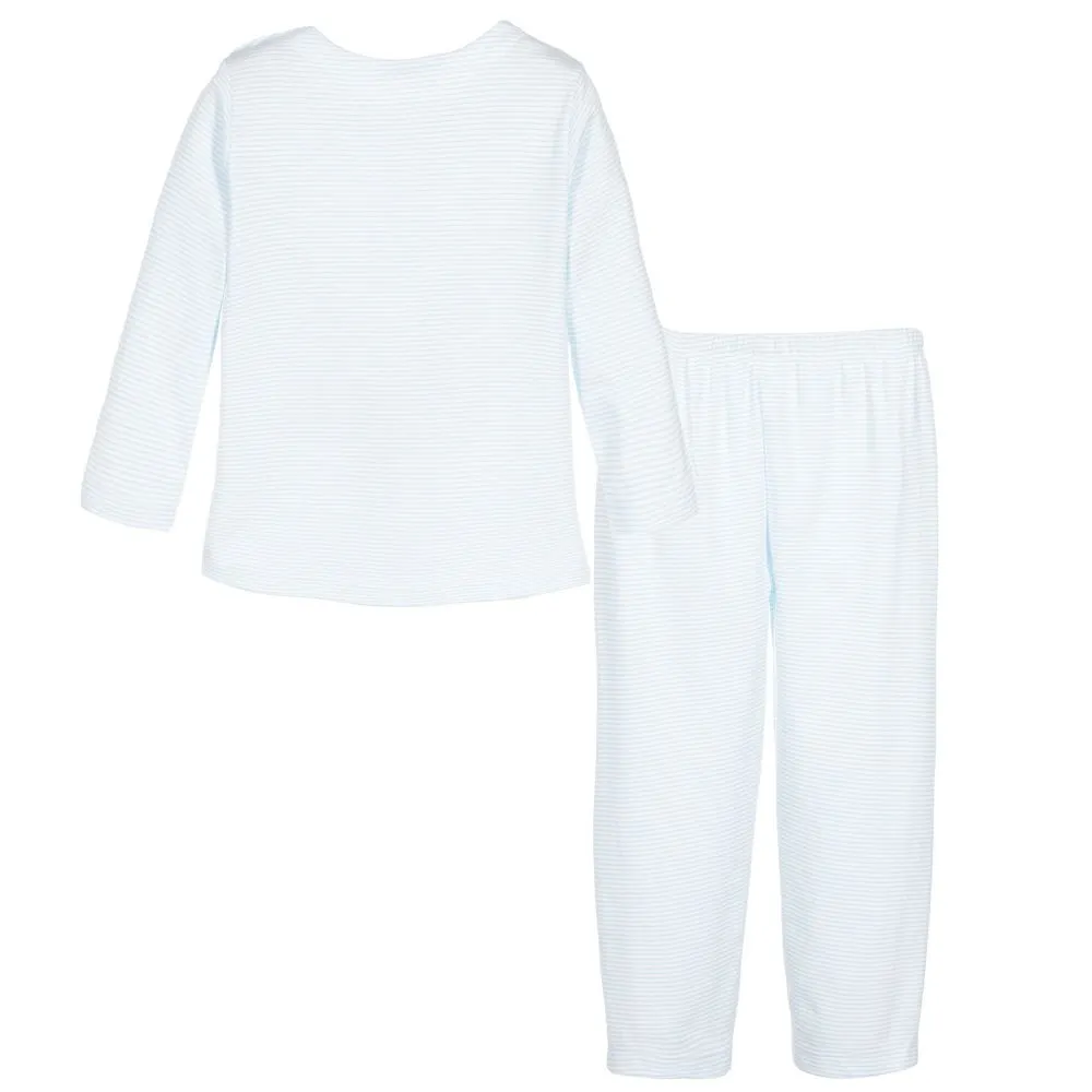 Boys Blue Pima Cotton Pyjamas 