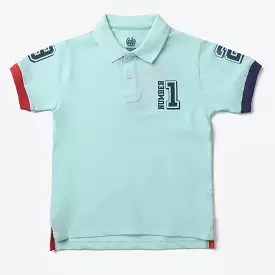 Boys Cotton PK Polo Number 1-Bay