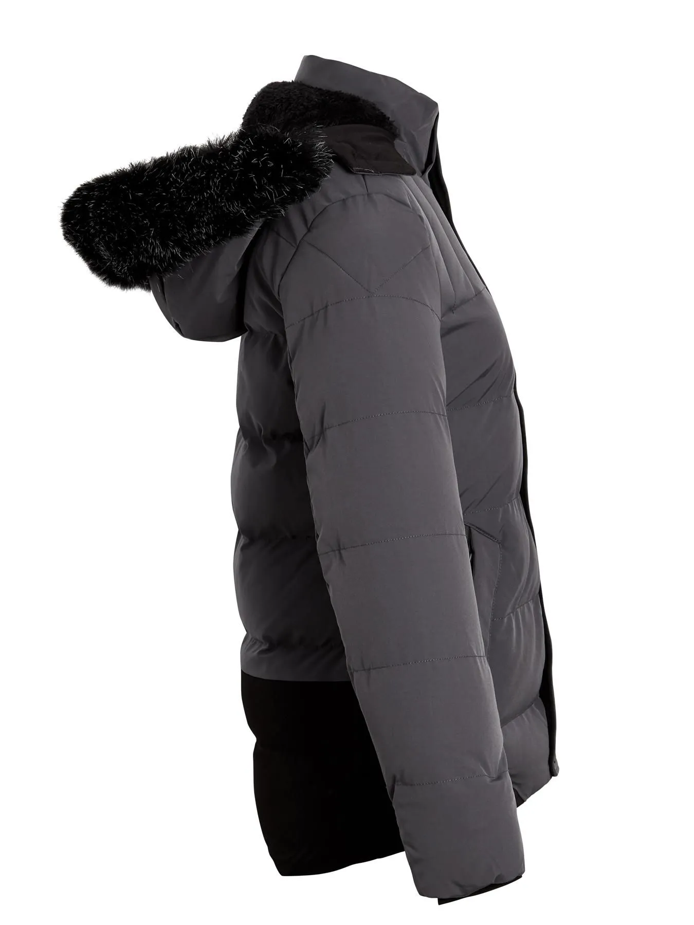 Boys Faux Fur Winter Parka Coat, Grey, Black, Ages  3 to 14 Years