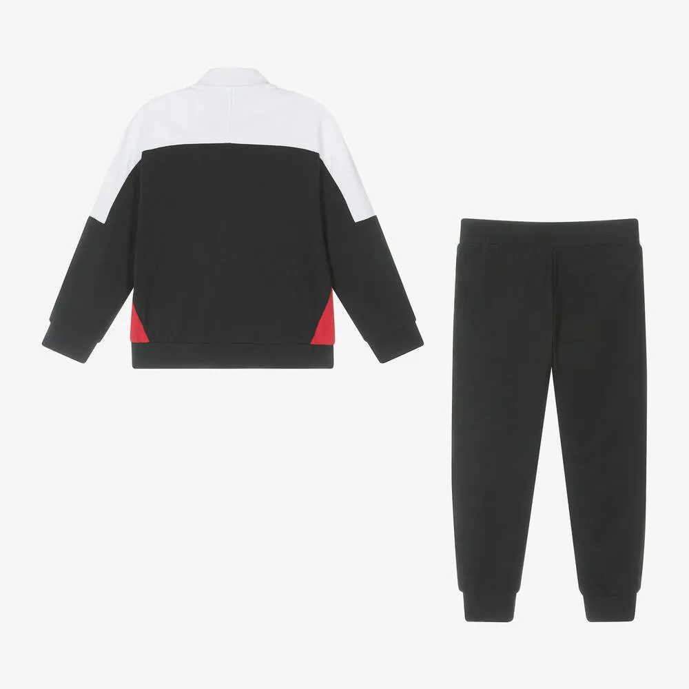 Boys Navy Blue & Red Cotton Tracksuit