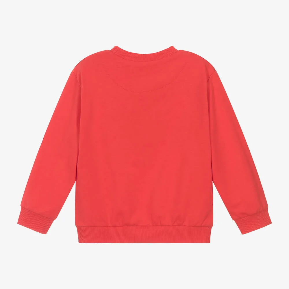 Boys Red Cotton Sail Boat Sweatshirt