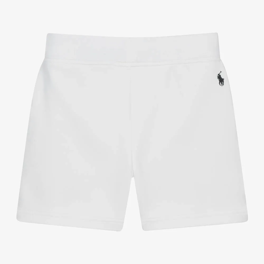 Boys White Cotton Jersey Shorts