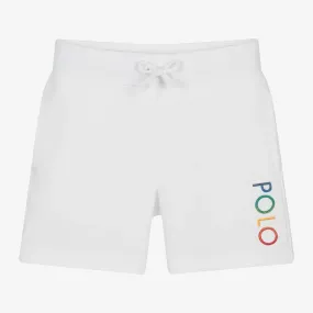 Boys White Cotton Jersey Shorts