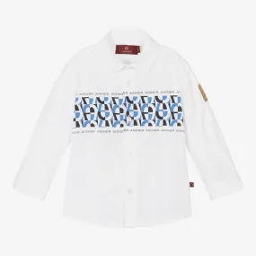 Boys White Cotton Shirt