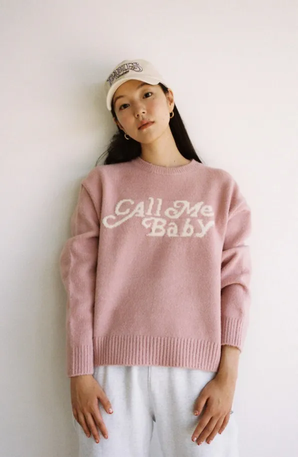 Call Me Baby  |Casual Style Unisex Street Style Logo V-neck & Crew neck