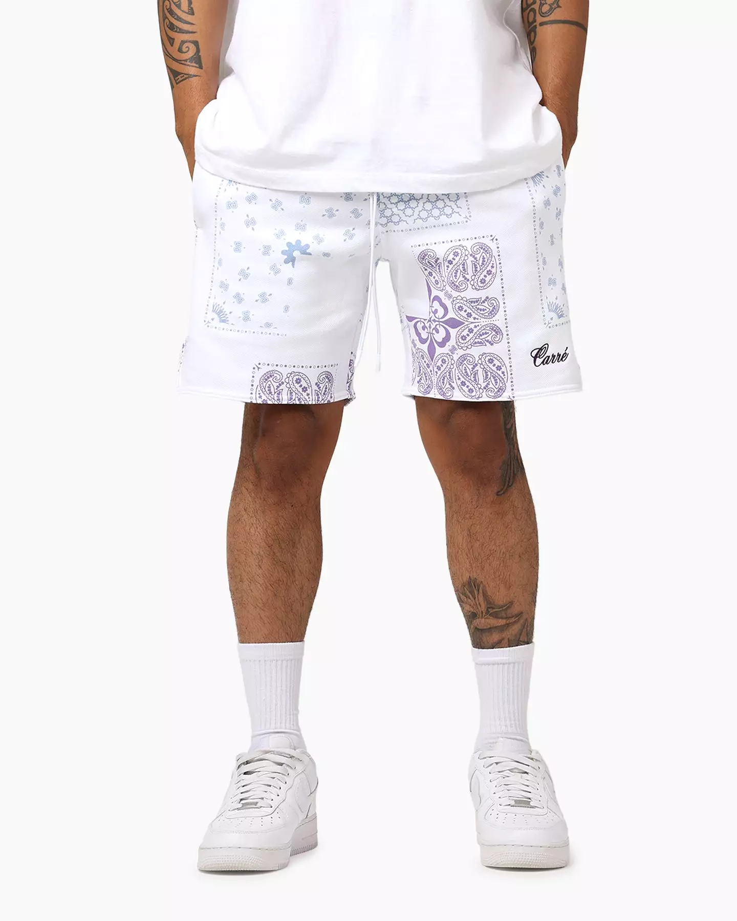 Carré Fragment Paisley Shorts White