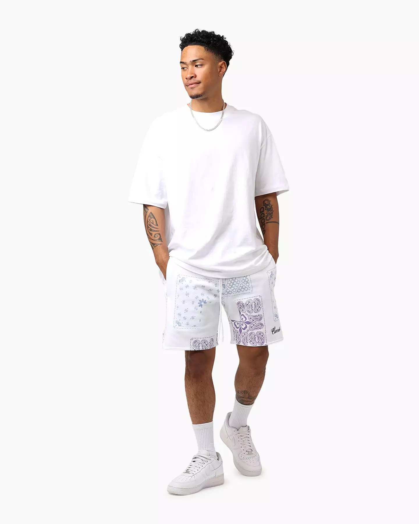 Carré Fragment Paisley Shorts White