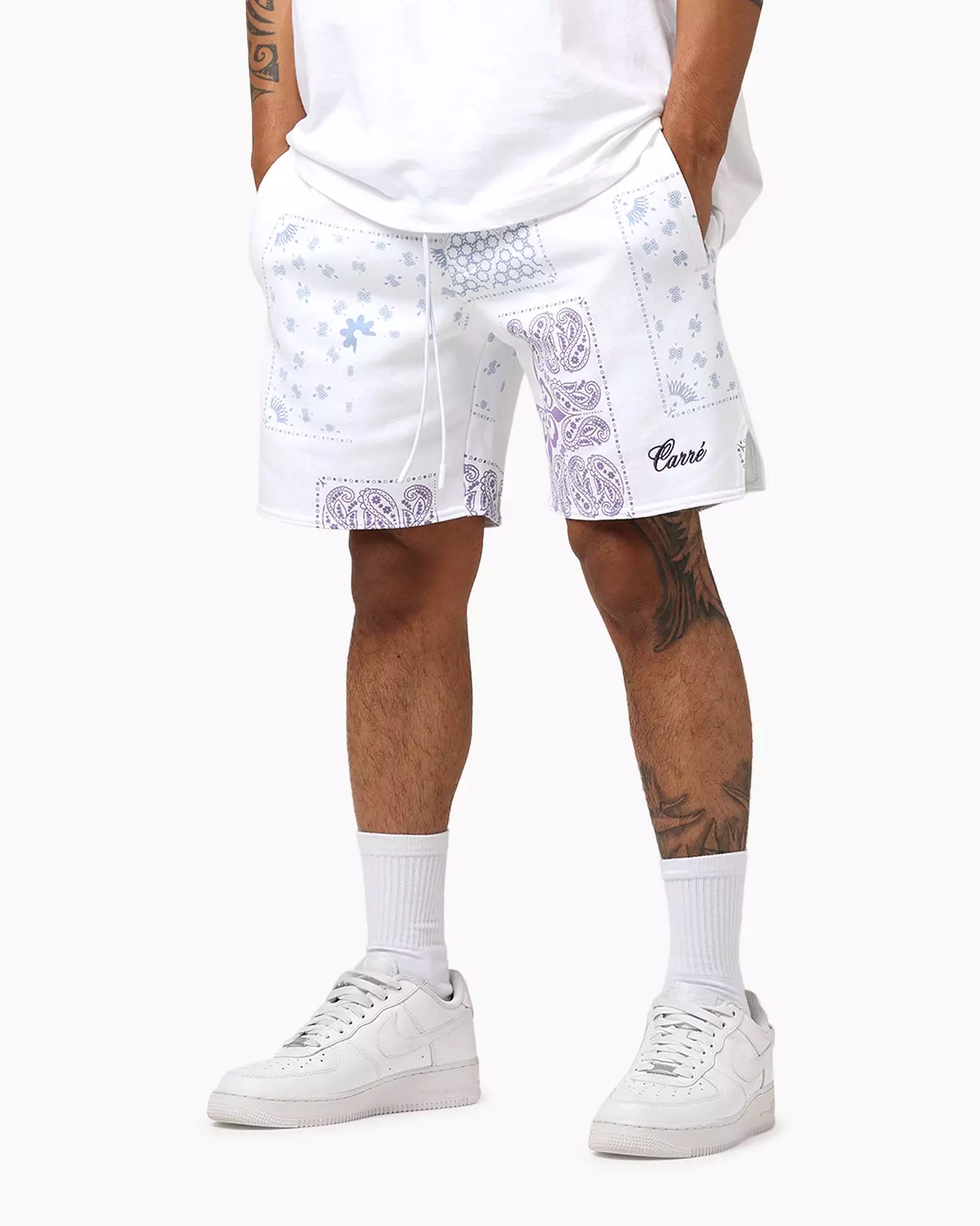 Carré Fragment Paisley Shorts White