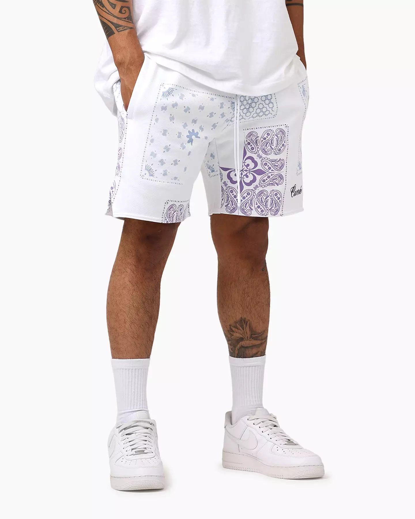 Carré Fragment Paisley Shorts White