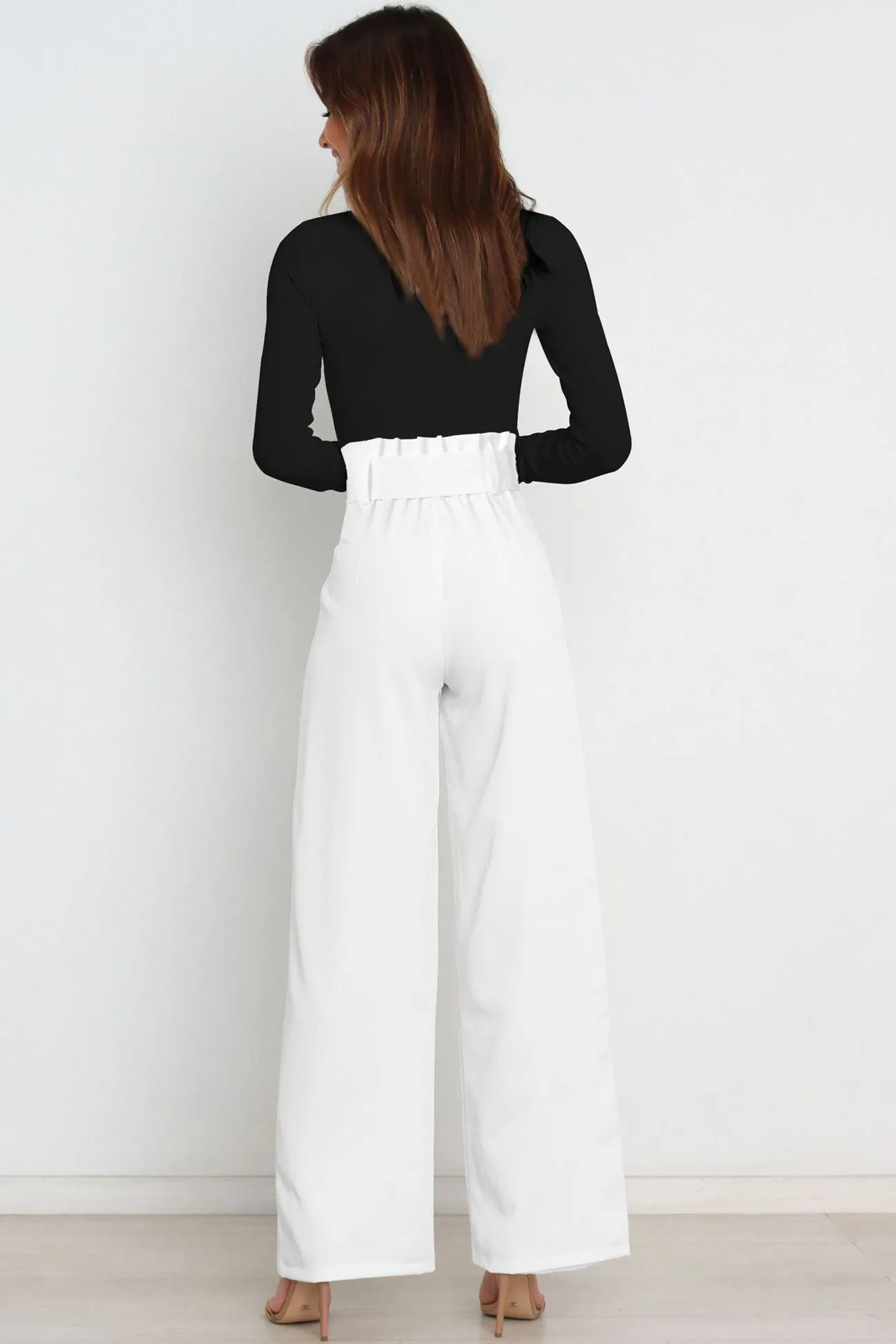 Casual Tie-Front Loose Straight Long Pants