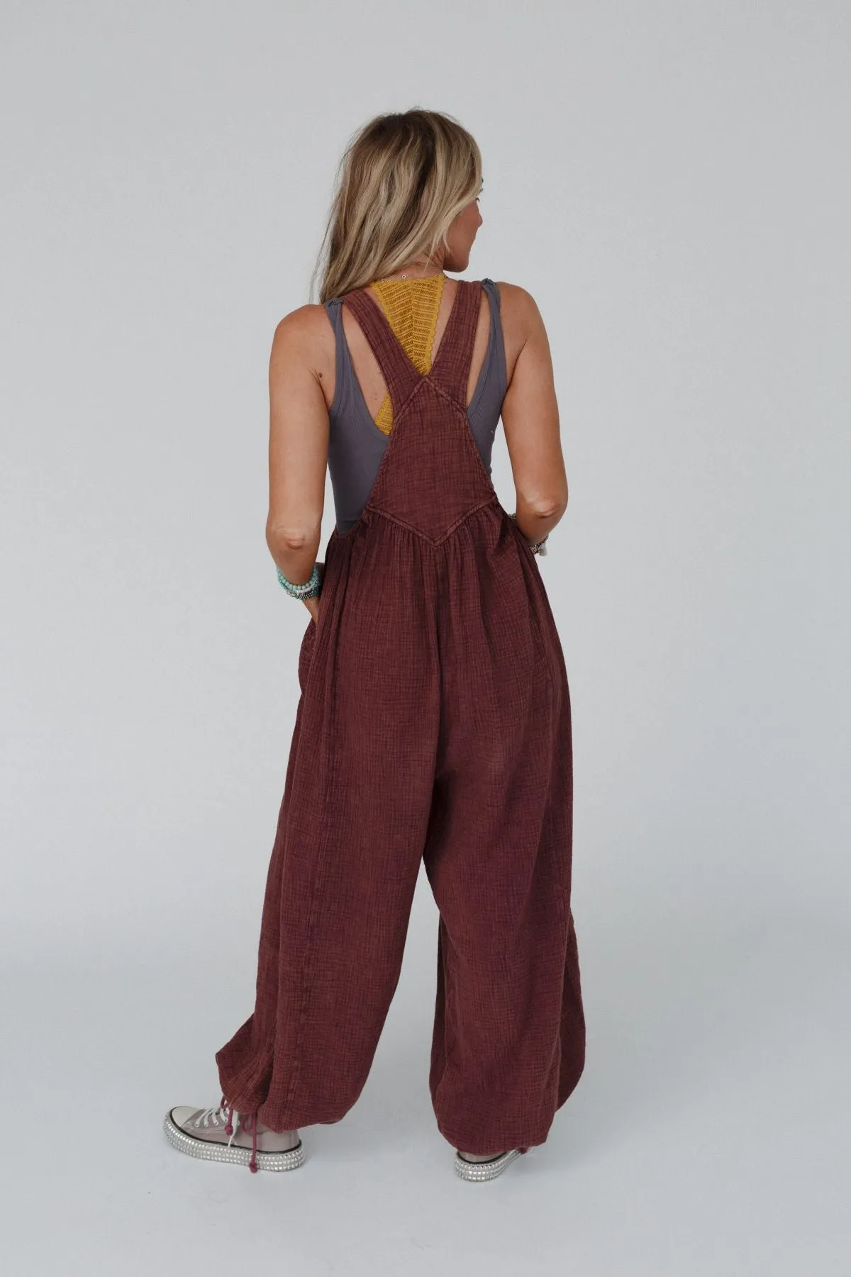 Coastal Muse Wide Leg Jumpsuit - Plum