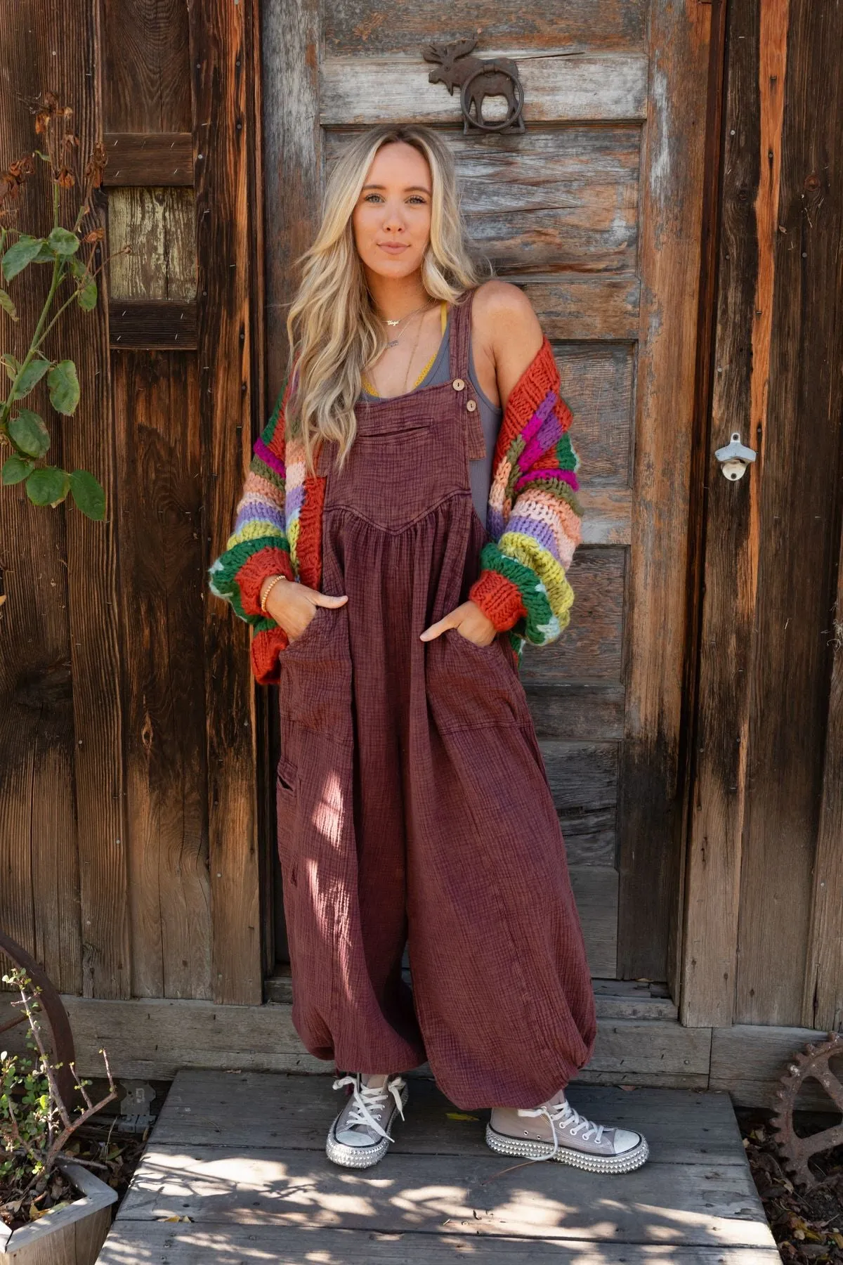 Coastal Muse Wide Leg Jumpsuit - Plum